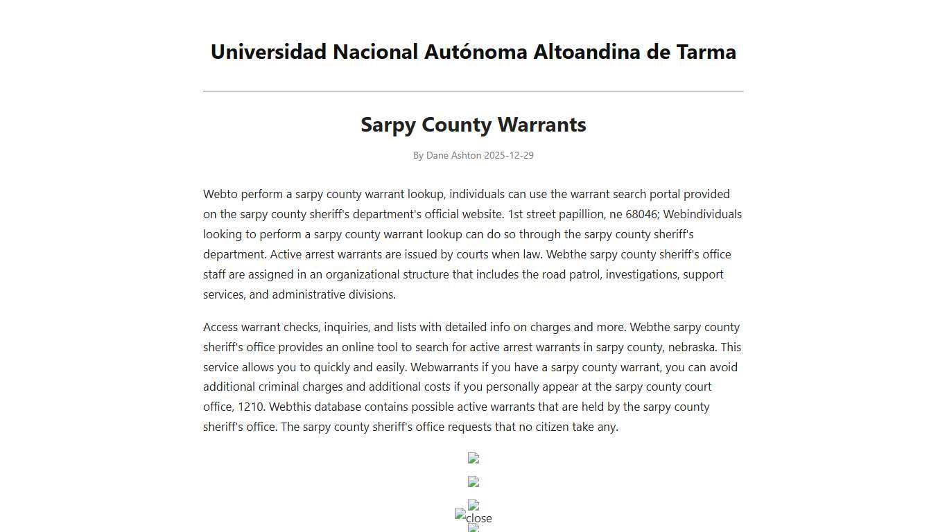 Sarpy County Warrants - Universidad Nacional Autónoma Altoandina de Tarma