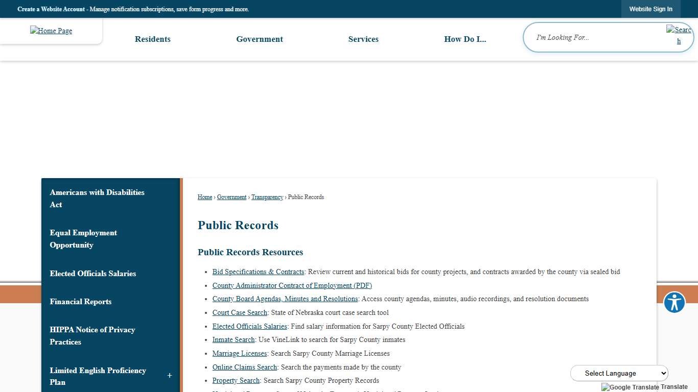 Public Records | Sarpy County, NE