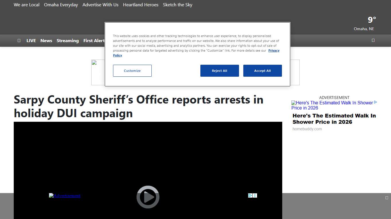 Arrests for driving while intoxicated in Sarpy County